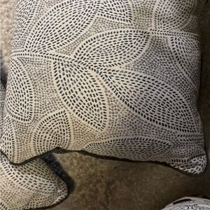 Gray and Blue Patterned Throw Pillow